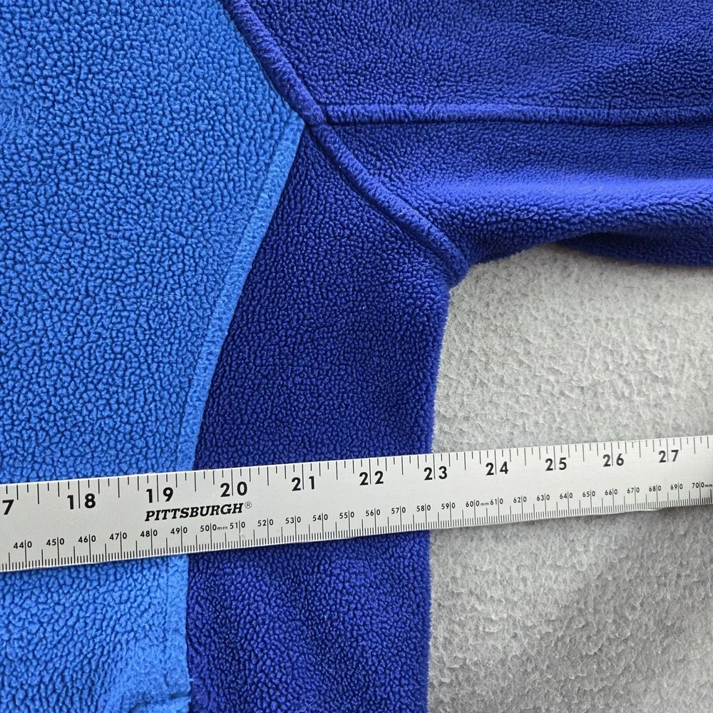 The North Face Men Jacket L Blue Fleece Activewear Logo Zipper Long Sleeve READ